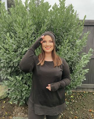 EBAS598 CHIFFON HEM TOP