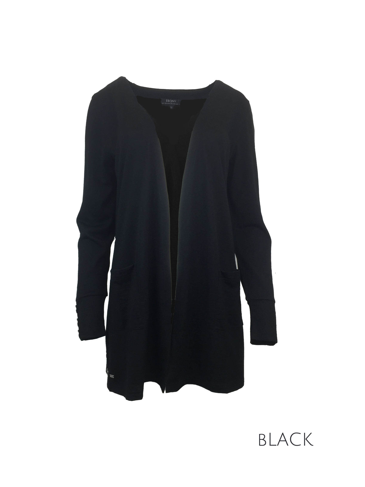 EBAS430 BUTTON &amp; POCKET CARDIGAN