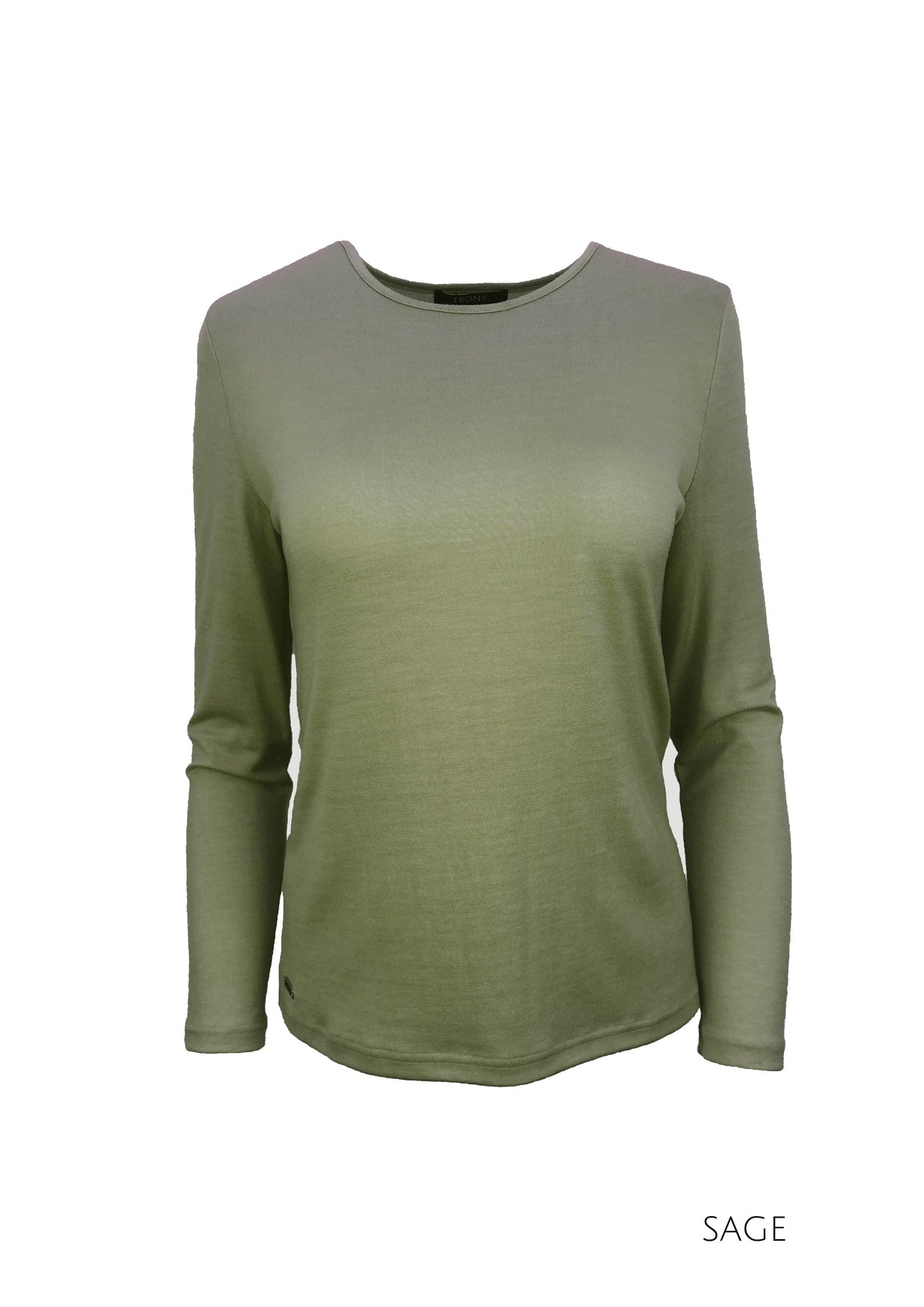 EBAS553.COLOUR.P-Z SELF TRIM ROUND NECK MERINO