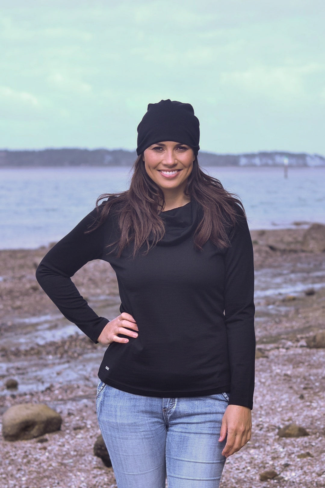 EBAS569 COWL NECK JUMPER