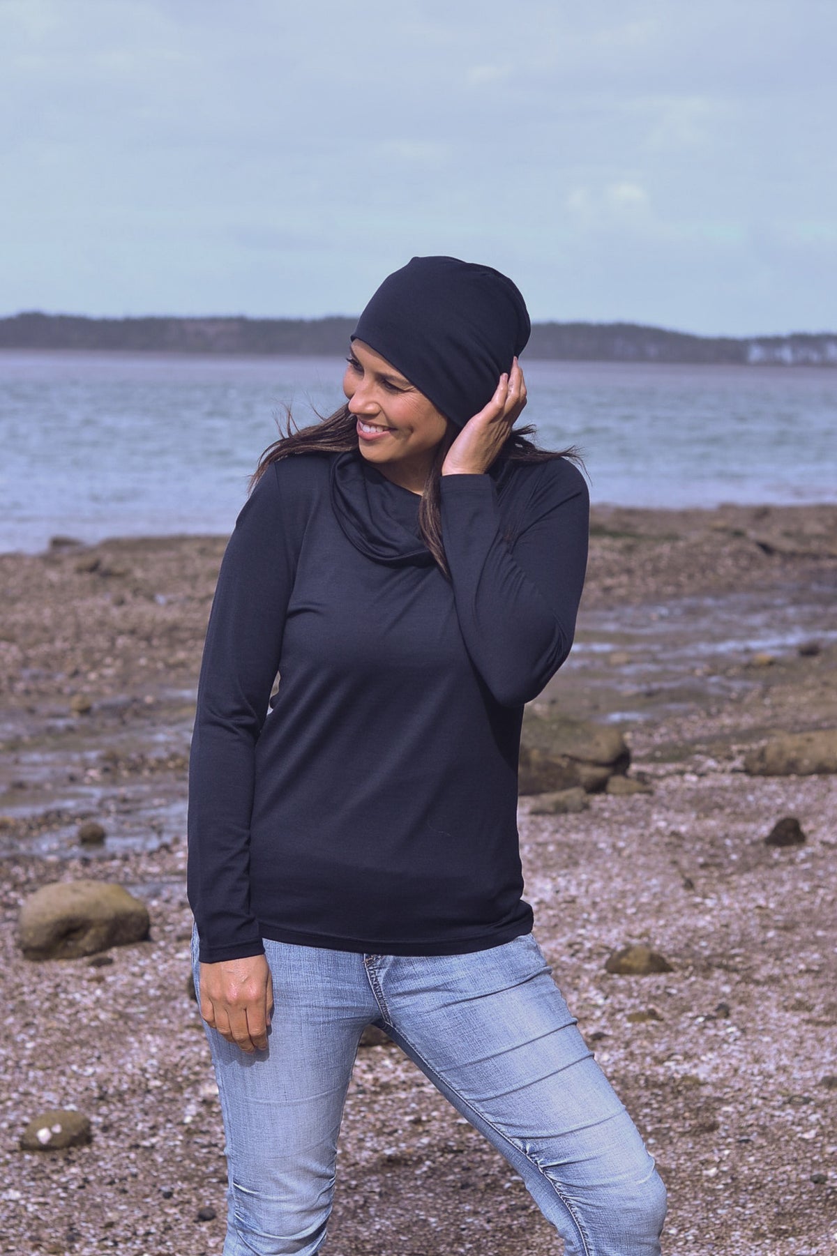 EBAS569 COWL NECK JUMPER