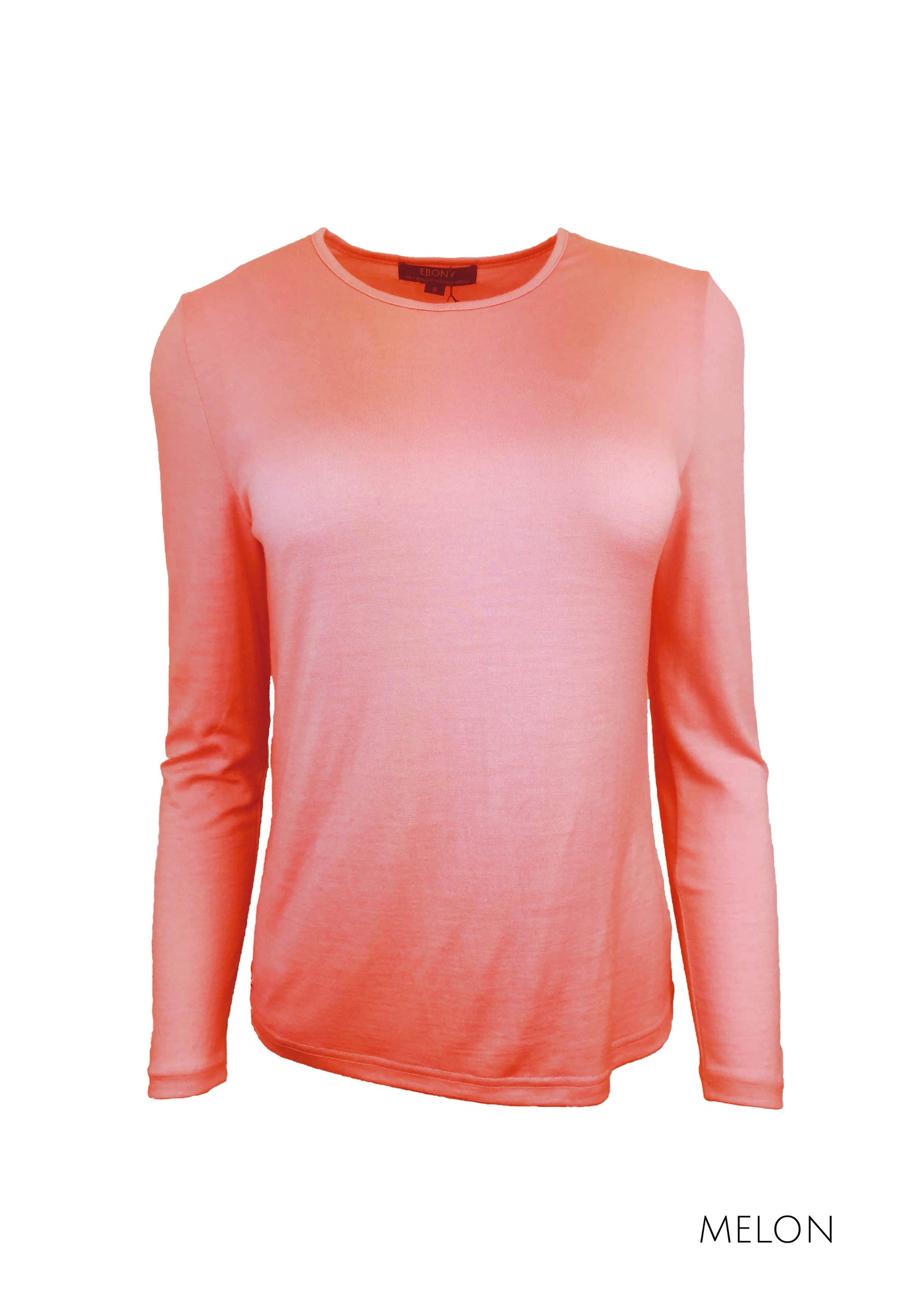 EBAS553.COLOUR.I-O SELF TRIM ROUND NECK MERINO