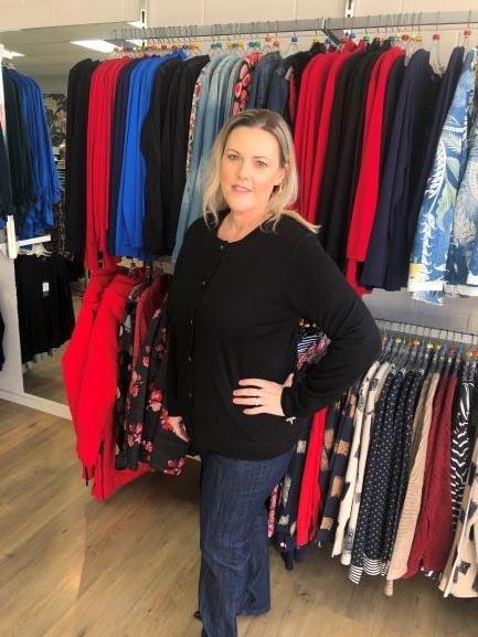 BTN CARDIGAN - EBAS501 shown in Black - Ebony Boutique NZ