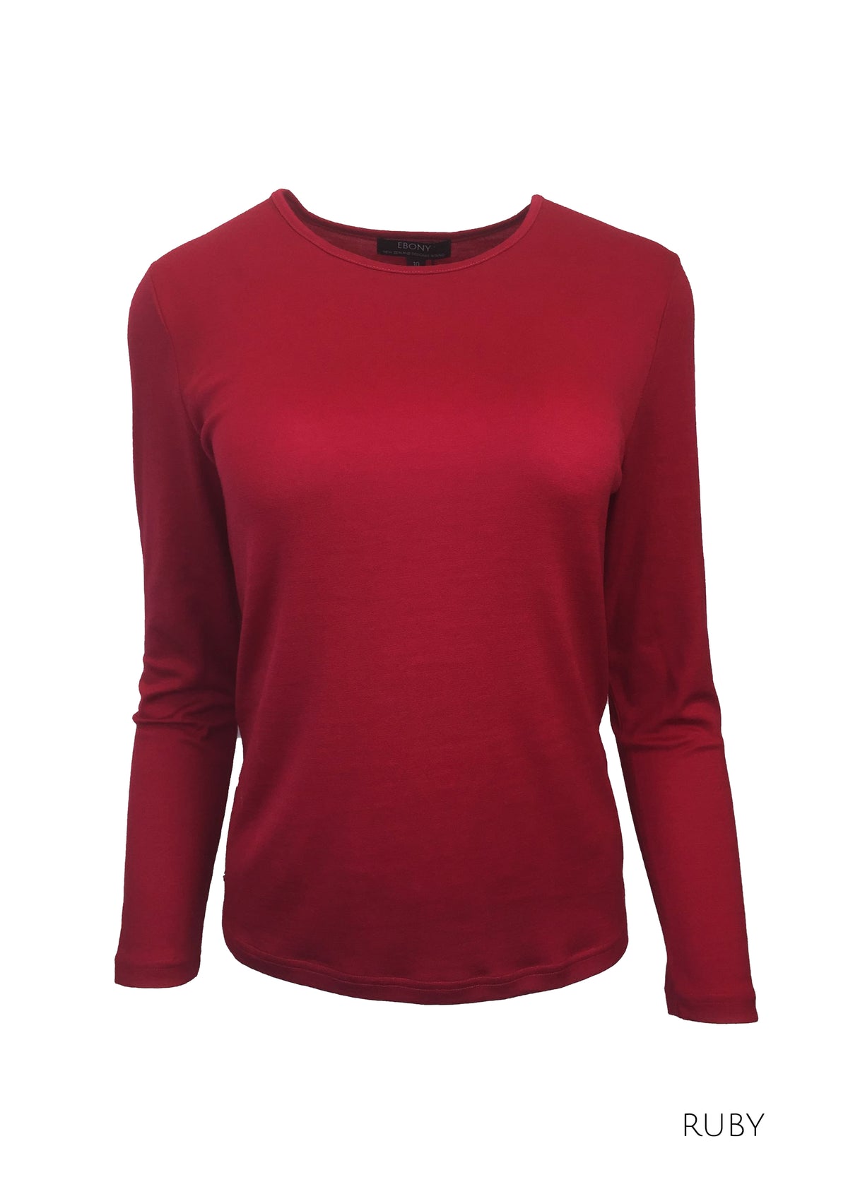 EBAS553.COLOUR.P-Z SELF TRIM ROUND NECK MERINO