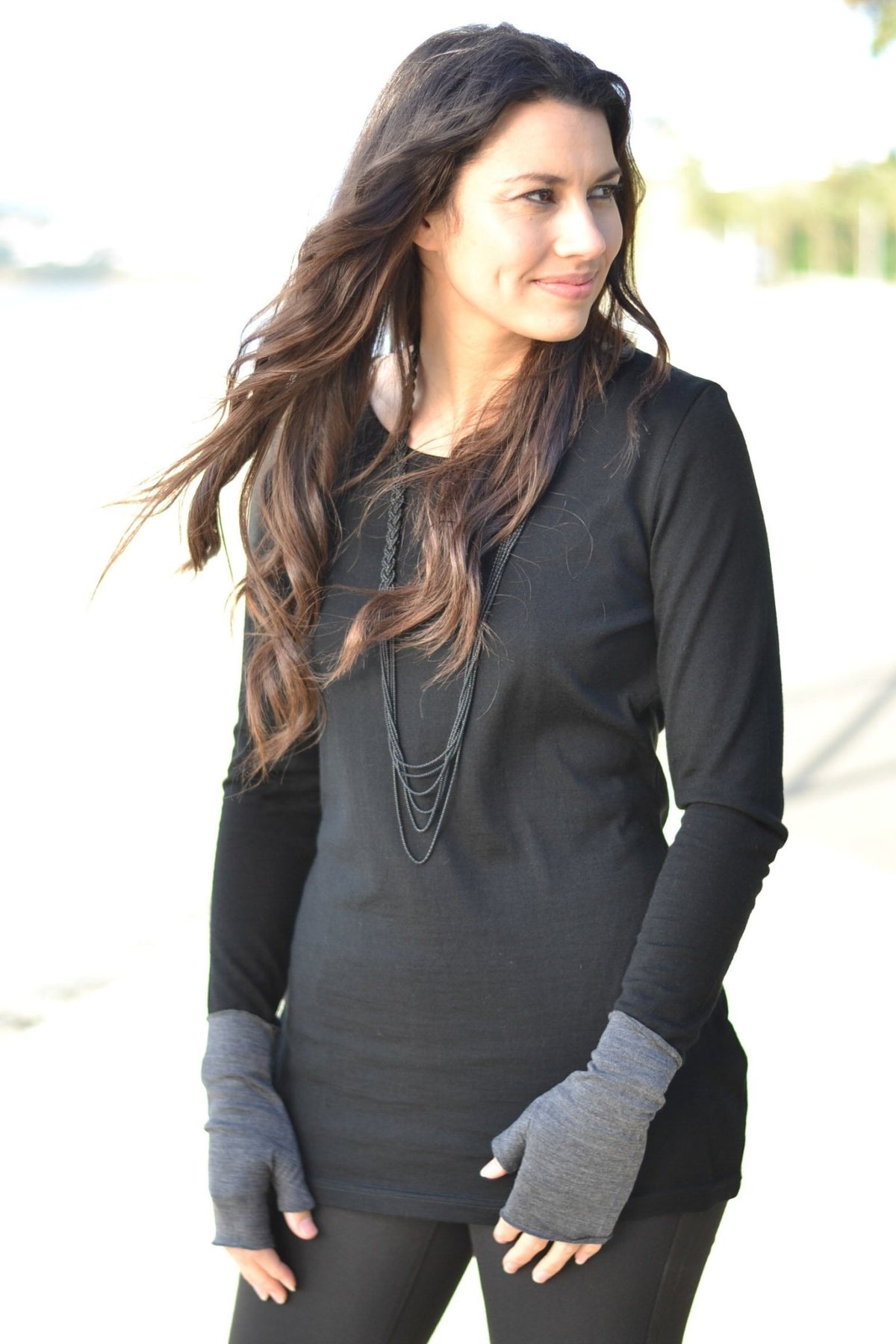 MERINO FINGERLESS GLOVES - EBAS589 - Ebony Boutique NZ