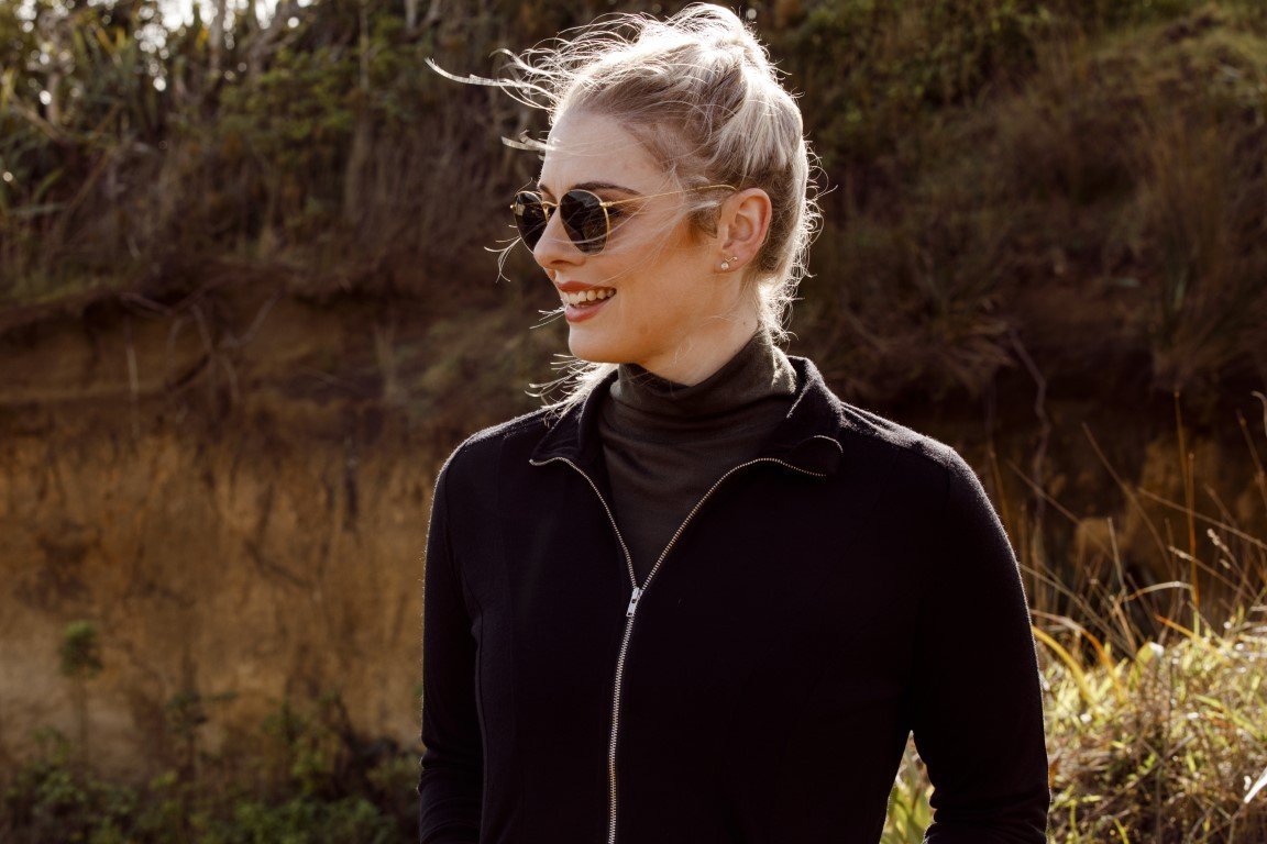 MERINO HIGH ROLL POLO NECK JUMPER - MERINO HIGH ROLL POLO NECK JUMPER - Ebony Boutique NZ