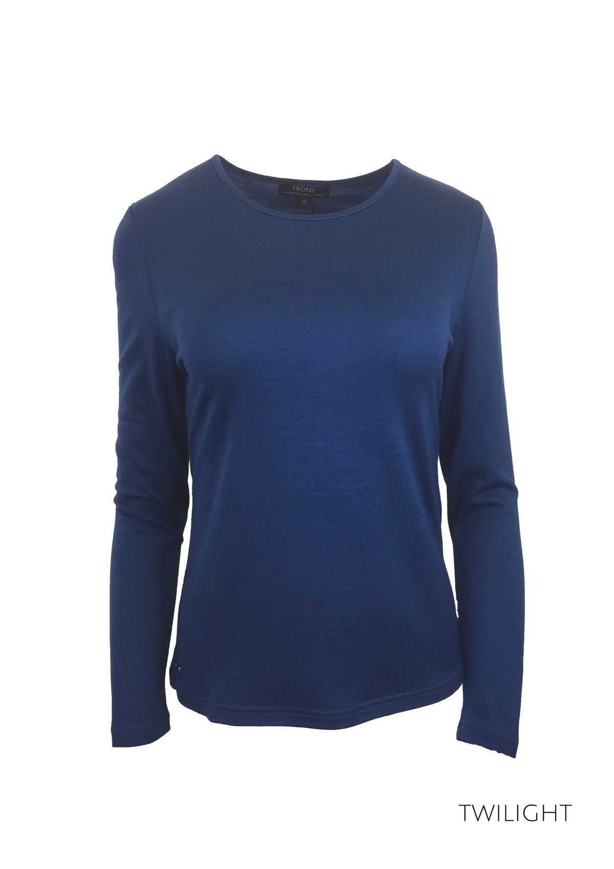 MERINO JUMPER PLAIN TRIM ROUND CREW NECK - MERINO JUMPER PLAIN TRIM ROUND CREW NECK - Ebony Boutique NZ