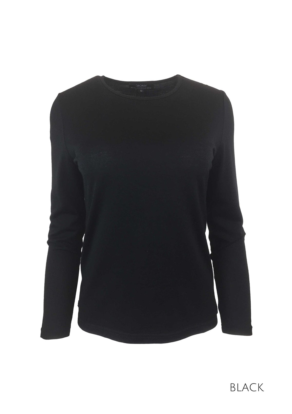 MERINO JUMPER PLAIN TRIM ROUND CREW NECK - MERINO JUMPER PLAIN TRIM ROUND CREW NECK - Ebony Boutique NZ