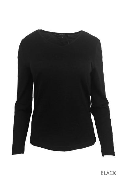 MERINO VEE NECK TOP - MERINO VEE NECK TOP - Ebony Boutique NZ