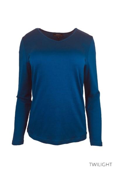 MERINO VEE NECK TOP - MERINO VEE NECK TOP - Ebony Boutique NZ